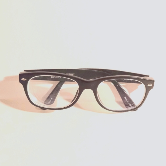 Japanese Bisindei Unisex Black Matt Square Eyeglasses Frames - Picture 4 of 11